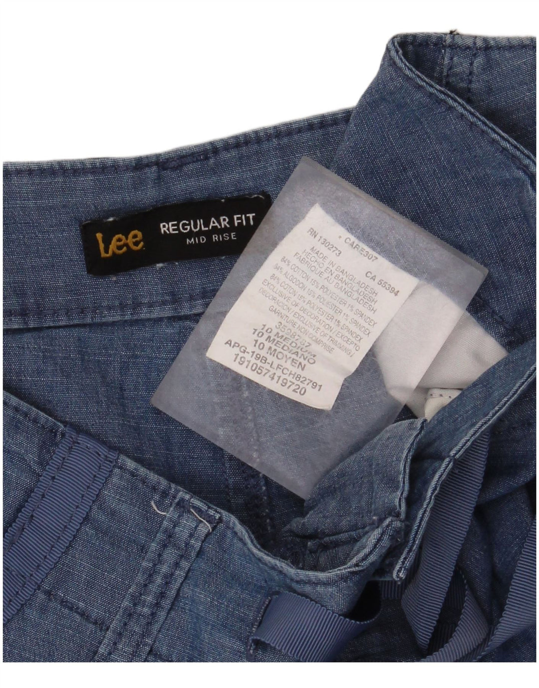 Pantaloncini cargo LEE da donna a vita media con vestibilità regolare US 10 Large W34 in cotone blu