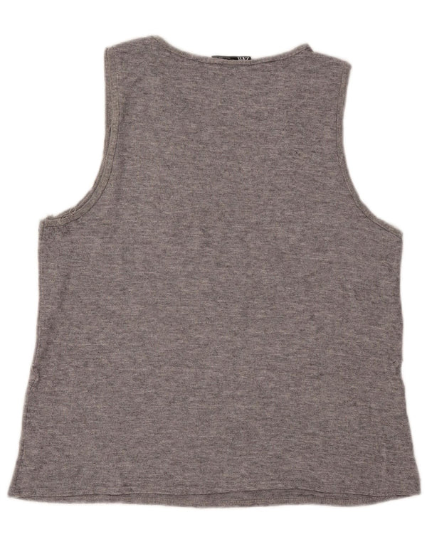 Canotta da donna Zara UK 16 grande grigio Fair Isle