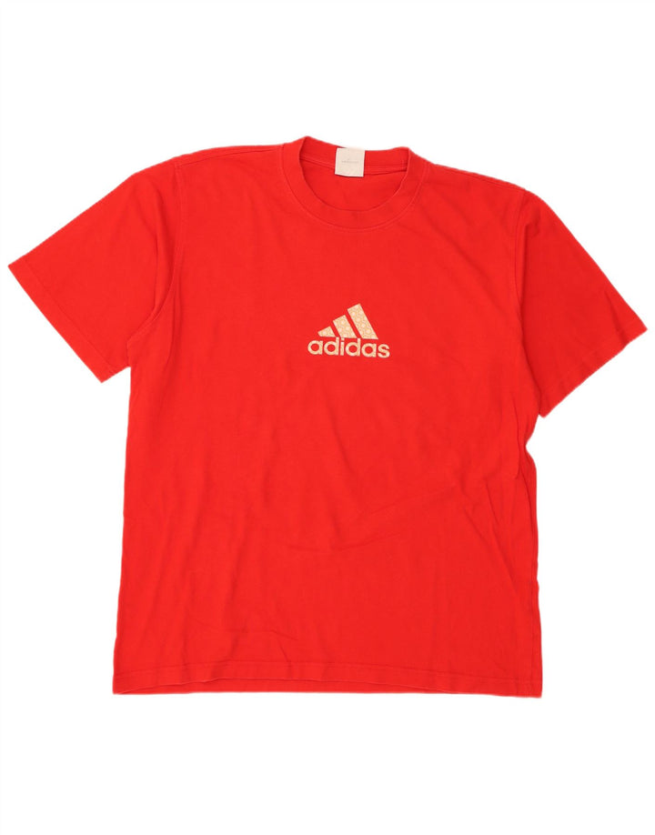 T-shirt grafica da uomo Adidas Top grande in cotone rosso