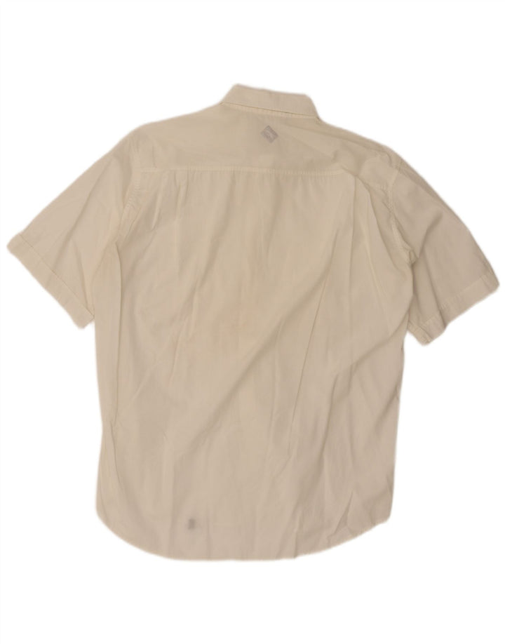 Camicia a maniche corte da uomo Ungaro Taglia 40 15 3/4 Medio Bianco