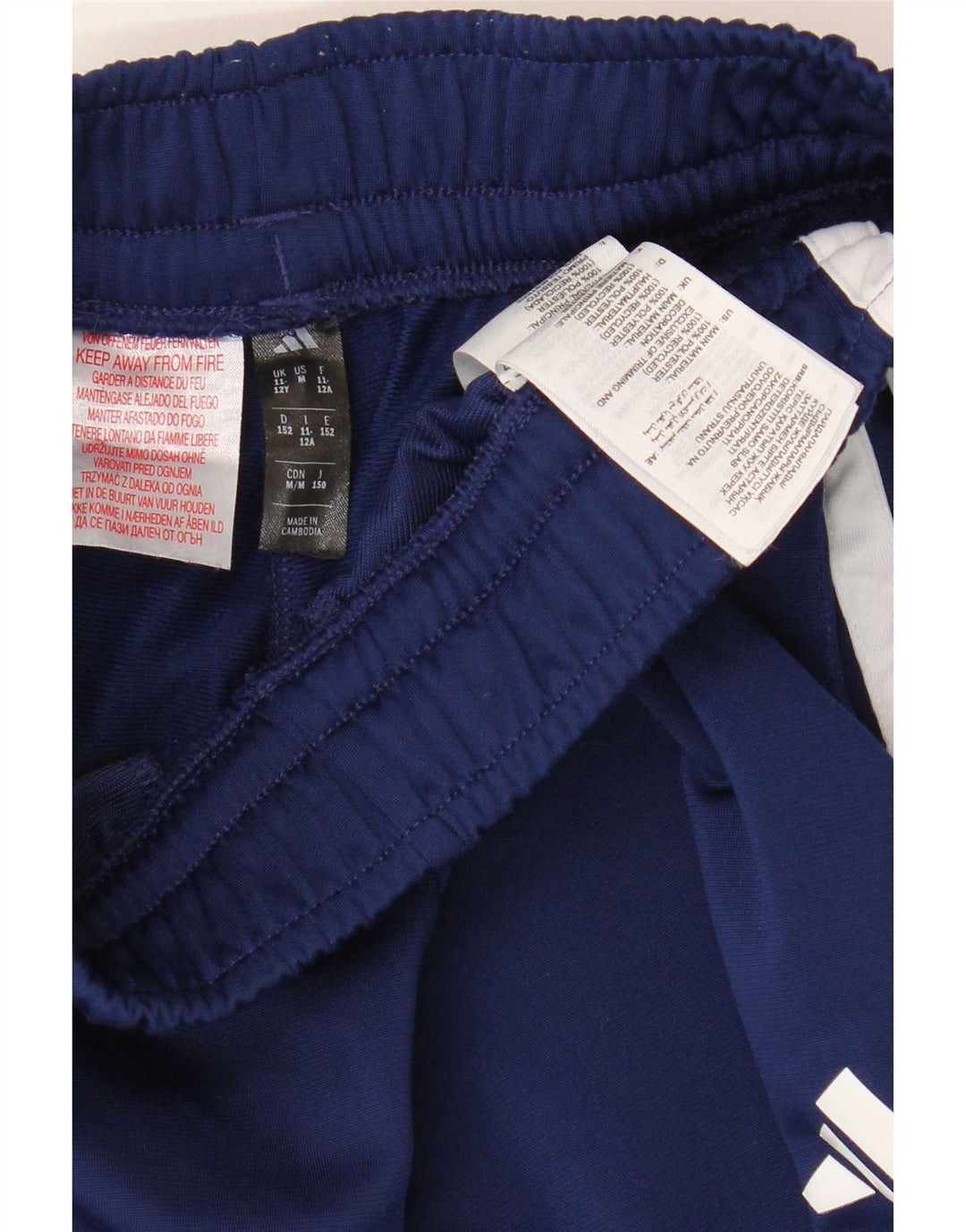 Pantaloni da tuta Adidas Climacool da ragazzo 11-12 anni in poliestere blu navy