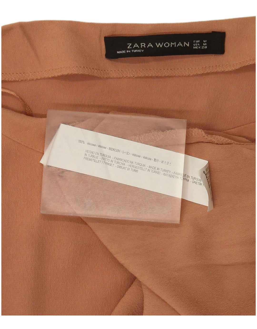 Top Zara da donna a maniche lunghe UK 12 in viscosa marrone medio