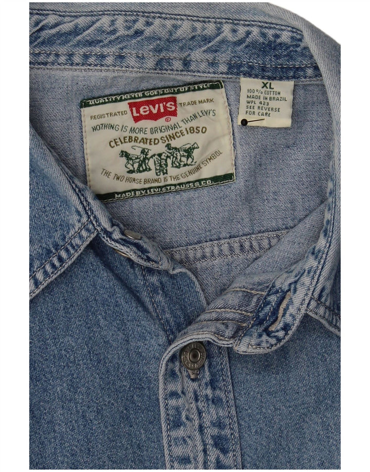 Camicia di jeans da uomo Levi's XL in cotone blu