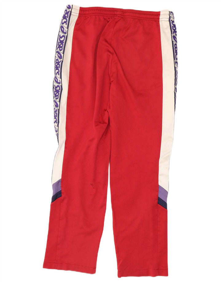 Pantaloni da tuta con grafica Asics da uomo IT 52 Large Rosso Colourblock in poliammide