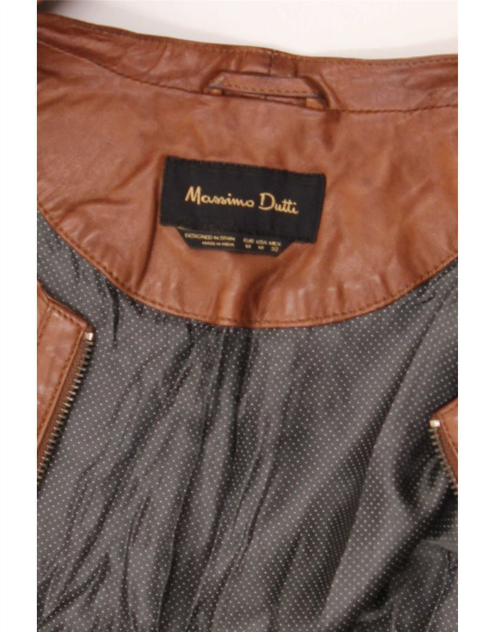 Giacca in pelle da donna Massimo Dutti UK 14 Marrone medio