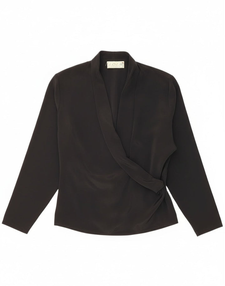 LOLA Camicetta a maniche lunghe da donna Top UK 12 Medio Nero