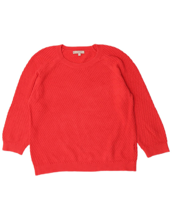 Maglione da donna con scollo a barca con maniche a 3/4 Hobbs UK 14 grande cotone rosso