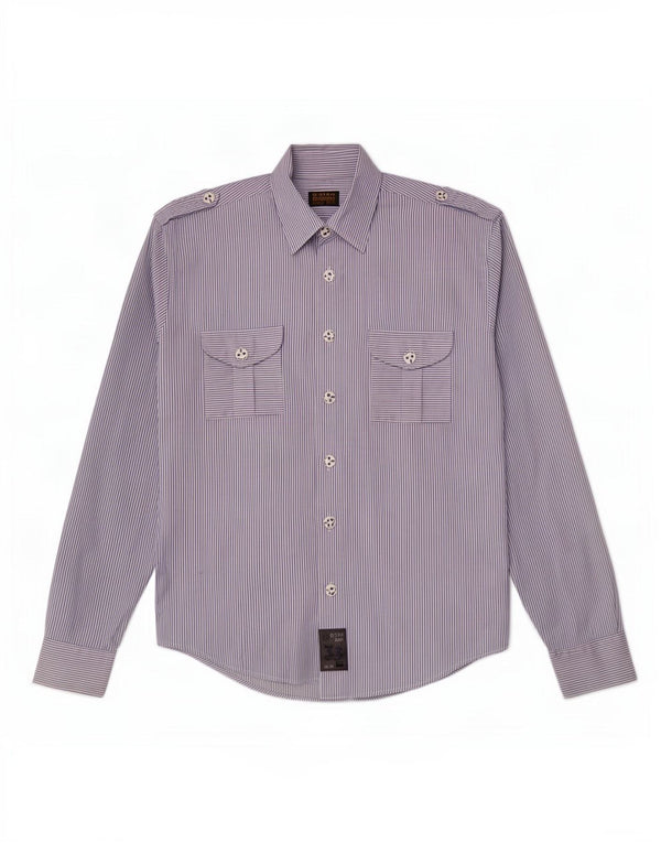 Camicia militare da uomo G-Star in cotone gessato blu medio