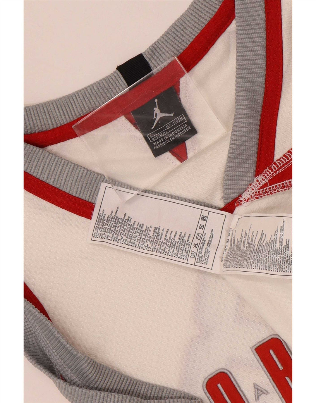 Canotta grafica Jordan da ragazzo, 12-13 anni, grande, in poliestere color block bianco