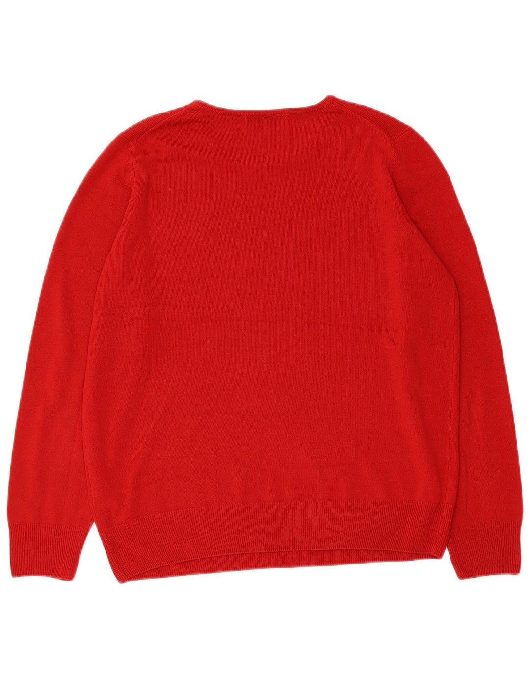 Maglione maglione girocollo da donna Marks & Spencer UK 14 Acrilico rosso medio