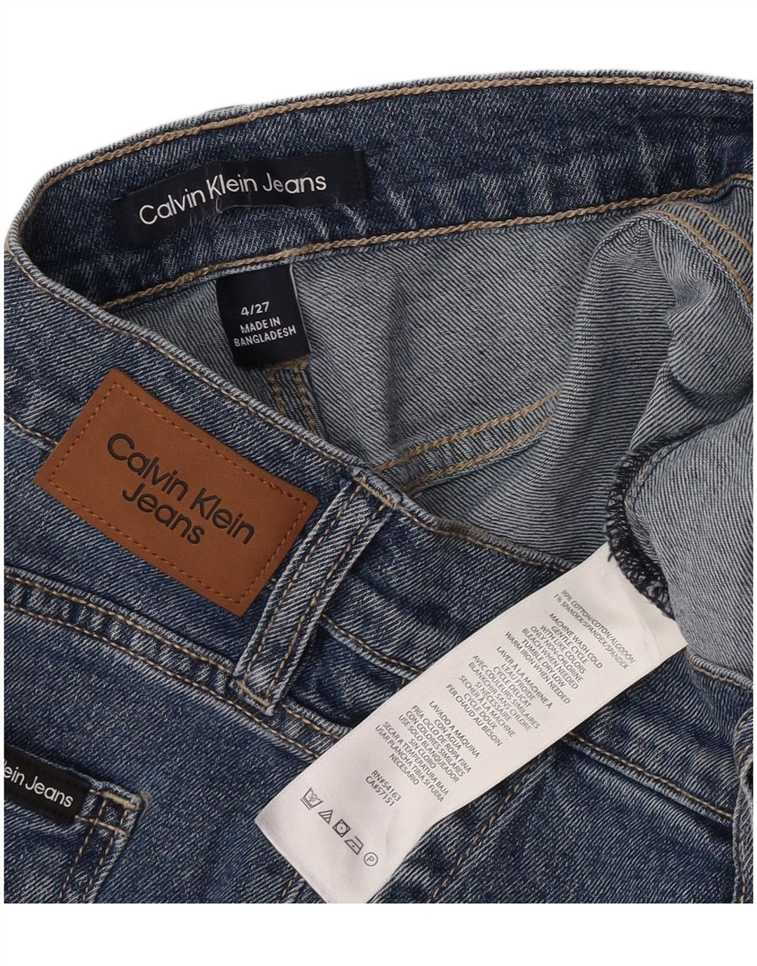 Pantaloncini di jeans da donna Calvin Klein US 4 Small W27 Blu Cotone