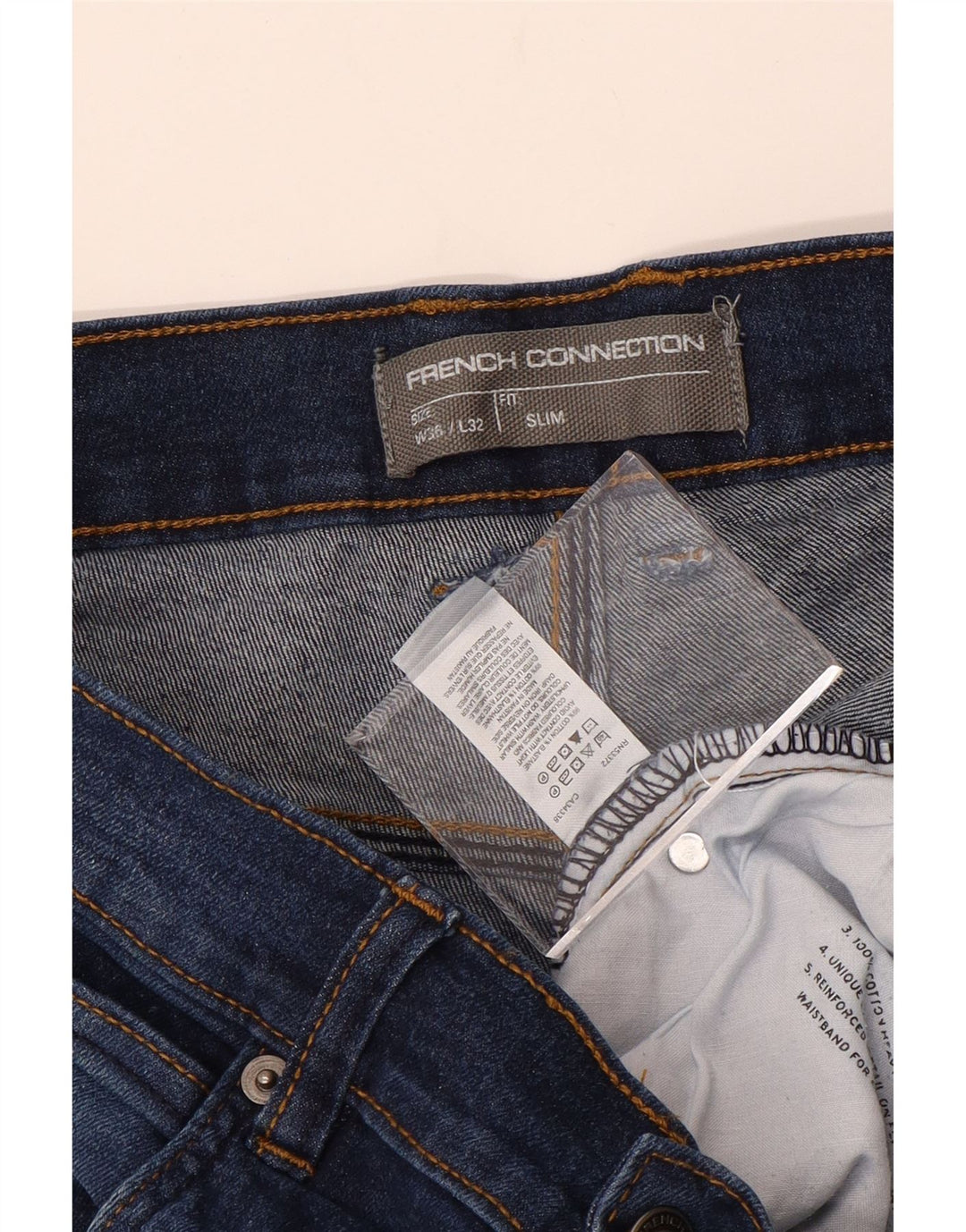 FRENCH CONNECTION Jeans slim da uomo W36 L32 cotone blu