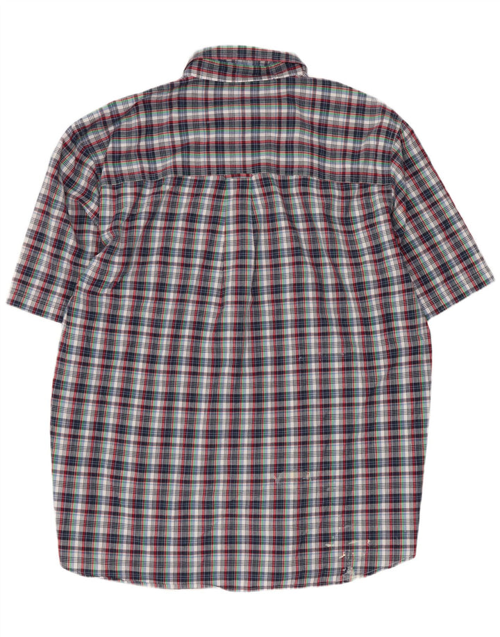 Chaps Camicia a maniche corte da uomo Easy Care 2XL Cotone a quadri multicolore