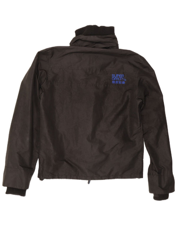 Giacca antipioggia grafica da donna Superdry UK 14 media nera