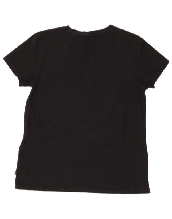 T-shirt grafica da donna Levi's Top UK 10 piccola in cotone nero