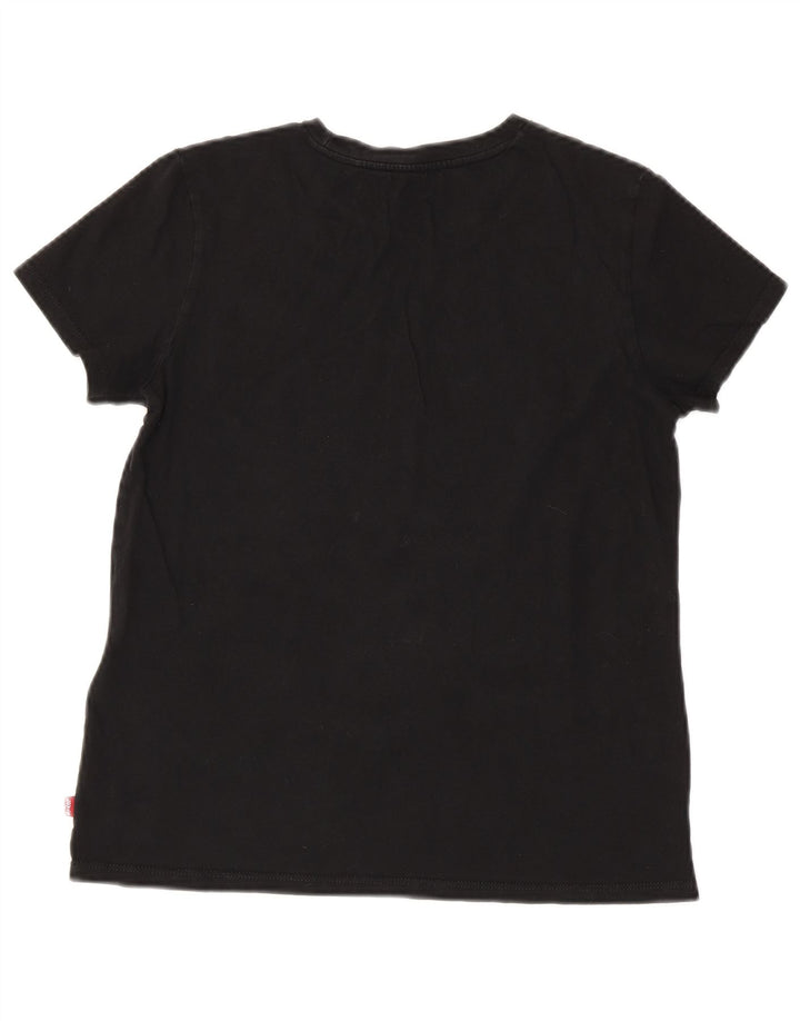 T-shirt grafica da donna Levi's Top UK 10 piccola in cotone nero