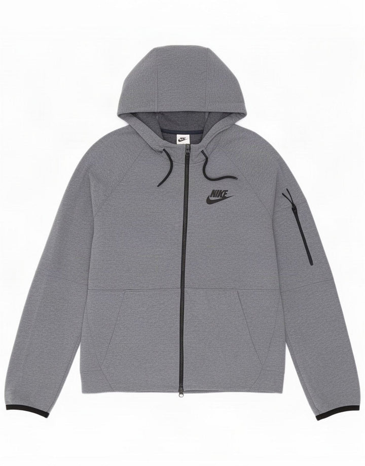 Maglione con cappuccio e zip da uomo Nike Small grigio poliestere screziato