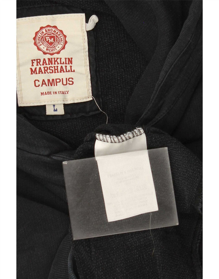 Maglione con cappuccio da uomo Franklin Marshall grande in cotone nero
