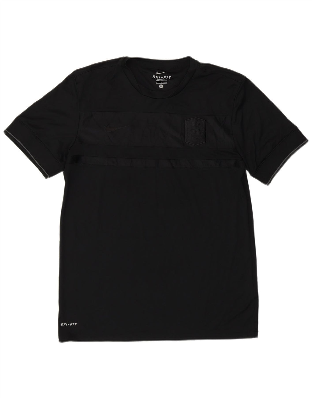 T-shirt Nike da uomo Dri Fit, top in poliestere nero medio