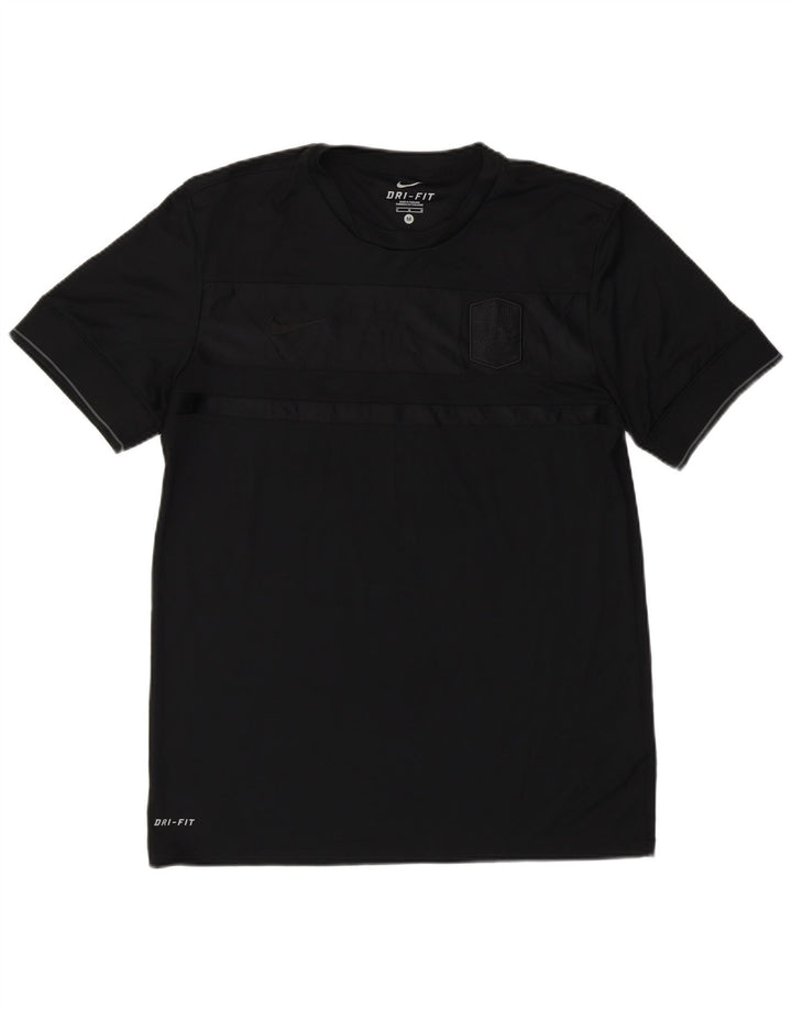 T-shirt Nike da uomo Dri Fit, top in poliestere nero medio