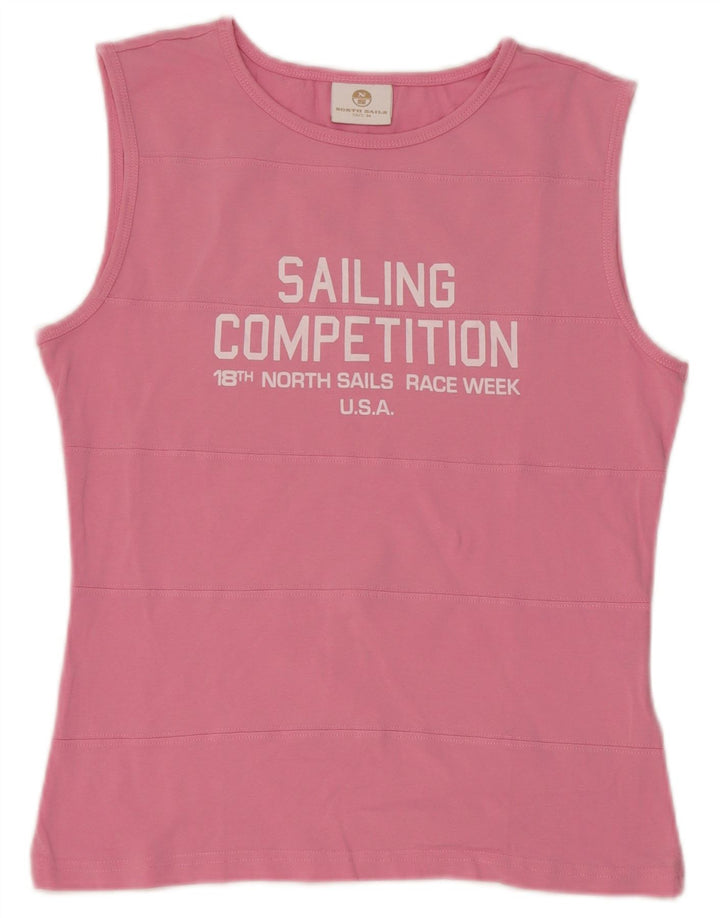 Canotta grafica corta da donna North Sails UK 12 Rosa medio