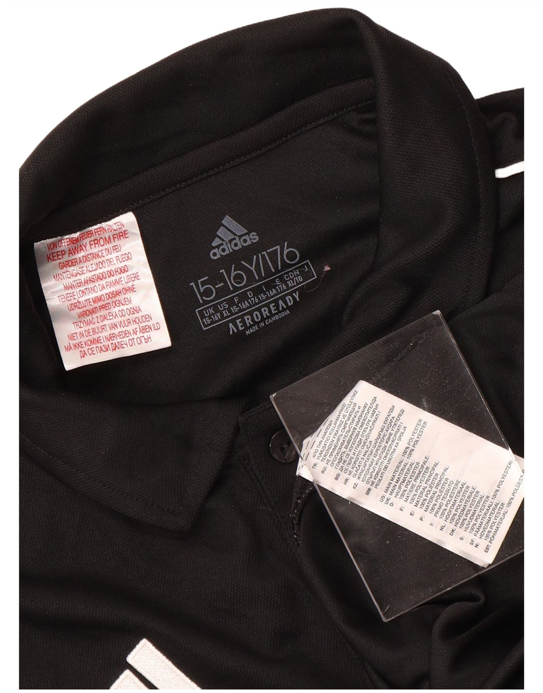 Polo ADIDAS Aeroready da bambino 15-16 anni in poliestere nero