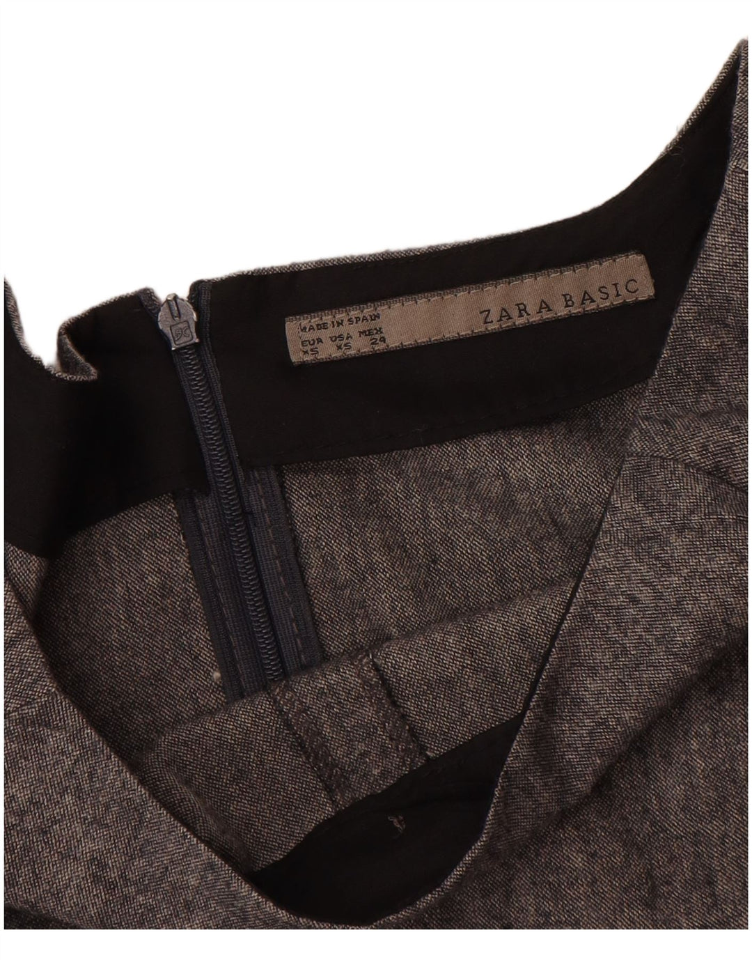 Abito a trapezio da donna Zara UK 6 XS viscosa chiazzata grigia