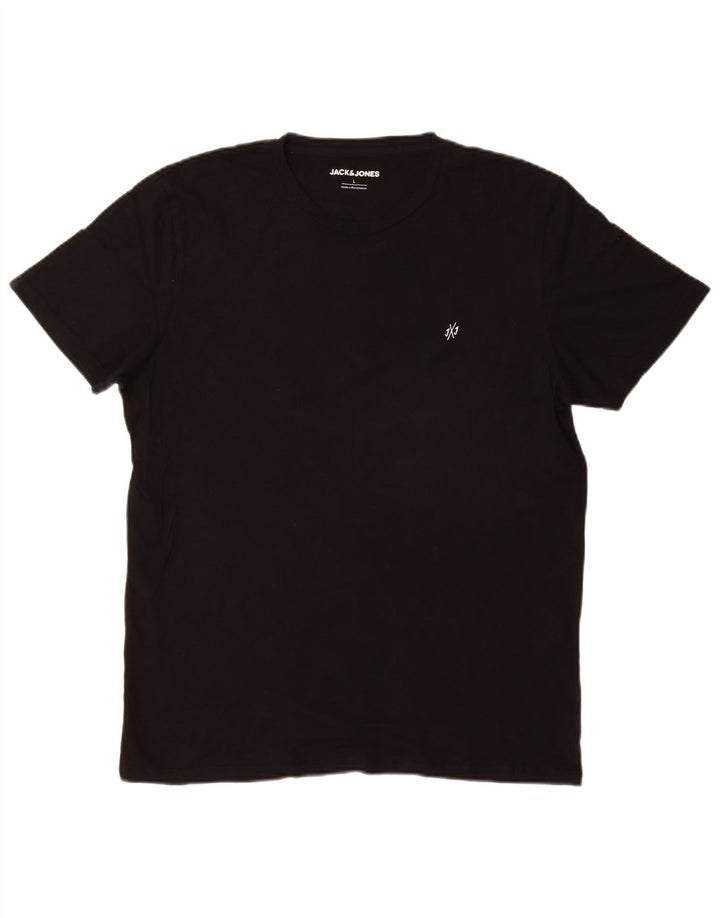 T-shirt da uomo Jack & Jones Top grande in cotone nero