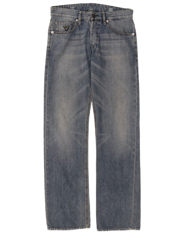 Jeans dritti da donna Guess W31 L34 cotone blu