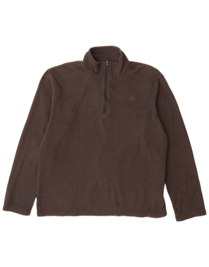 THE NORTH FACE Maglione in pile da uomo con zip e collo in poliestere grigio medio