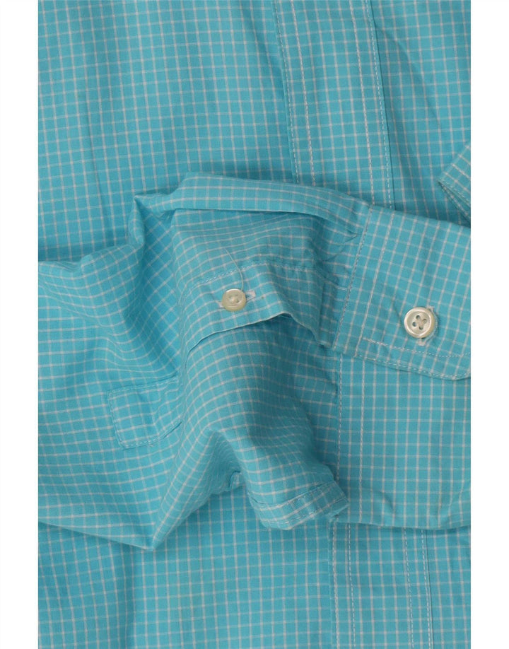 Camicia Chaps da uomo Easy Care XL in cotone a quadri blu