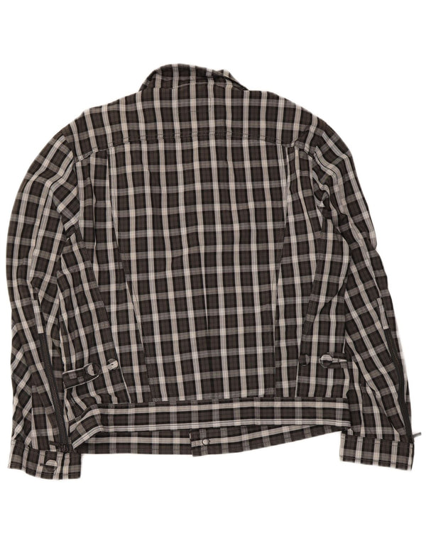 Giubbotto bomber da donna vintage UK 20 2XL Poliammide a quadri grigi