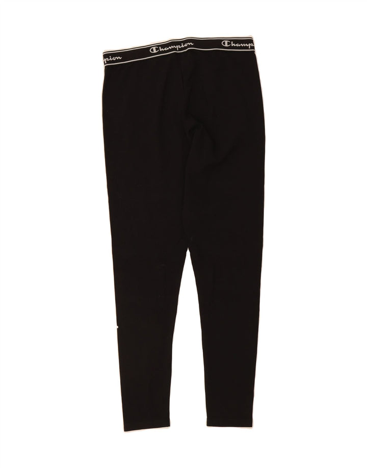 CHAMPION Womens Graphic Leggings UK 14 Large  Black Cotton Vintage Champion and Second-Hand Champion from Messina Hembry 