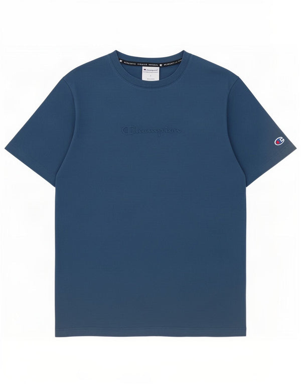 T-shirt grafica da uomo Champion Top piccola in cotone blu navy
