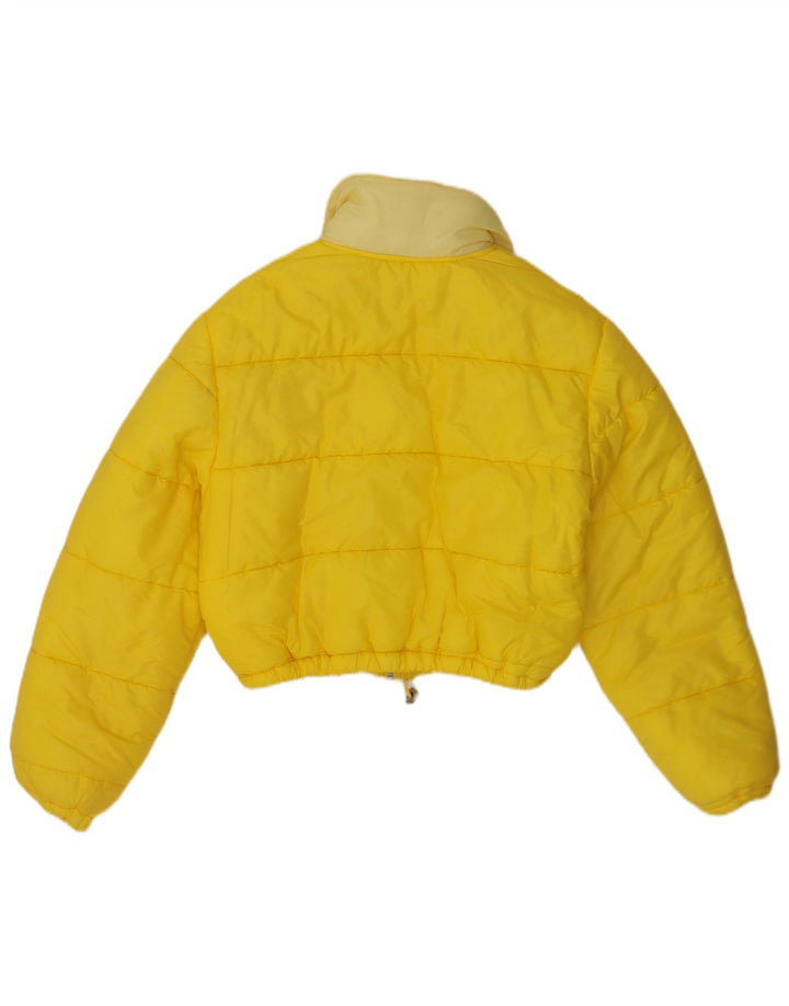 Giacca imbottita corta da donna vintage UK 14 giallo medio