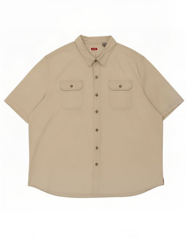 Camicia a maniche corte da uomo Wrangler 3XL cotone beige