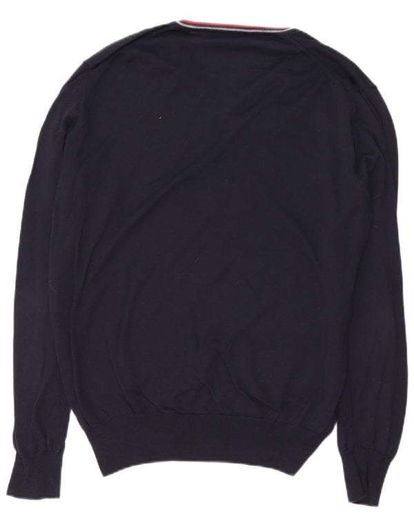 Maglione da uomo con scollo a V Fred Perry XL in cotone blu navy