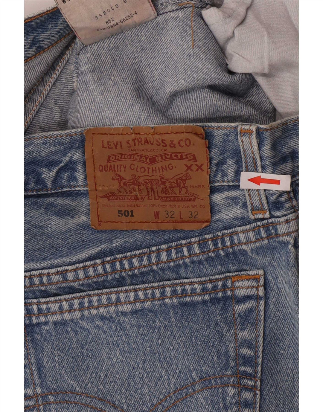 Levi's Pantaloncini di jeans 501 da donna grandi W32 Blu Cotone