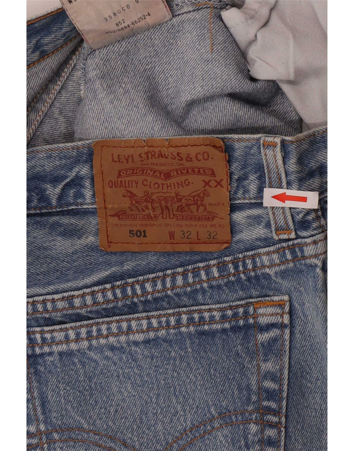 Levi's Pantaloncini di jeans 501 da donna grandi W32 Blu Cotone