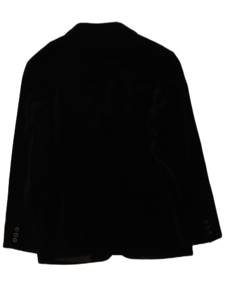Giacca blazer in velluto da uomo a 3 bottoni Impuls UK 40 grande cotone nero