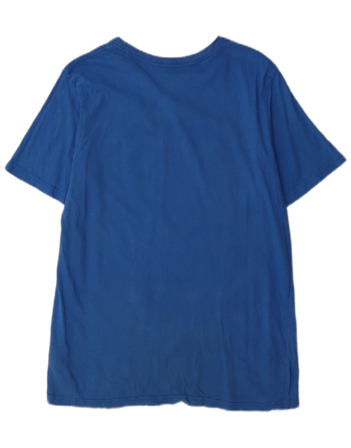 T-shirt grafica da uomo Adidas Top grande in cotone blu