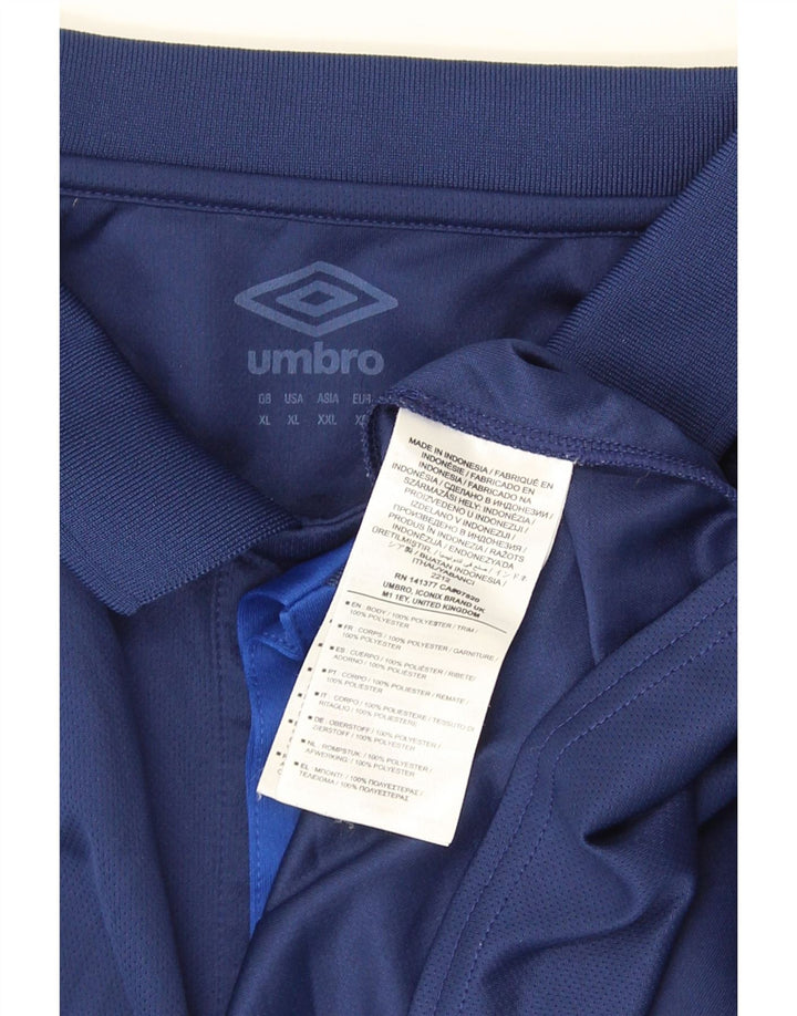Polo da uomo Umbro XL in poliestere blu navy
