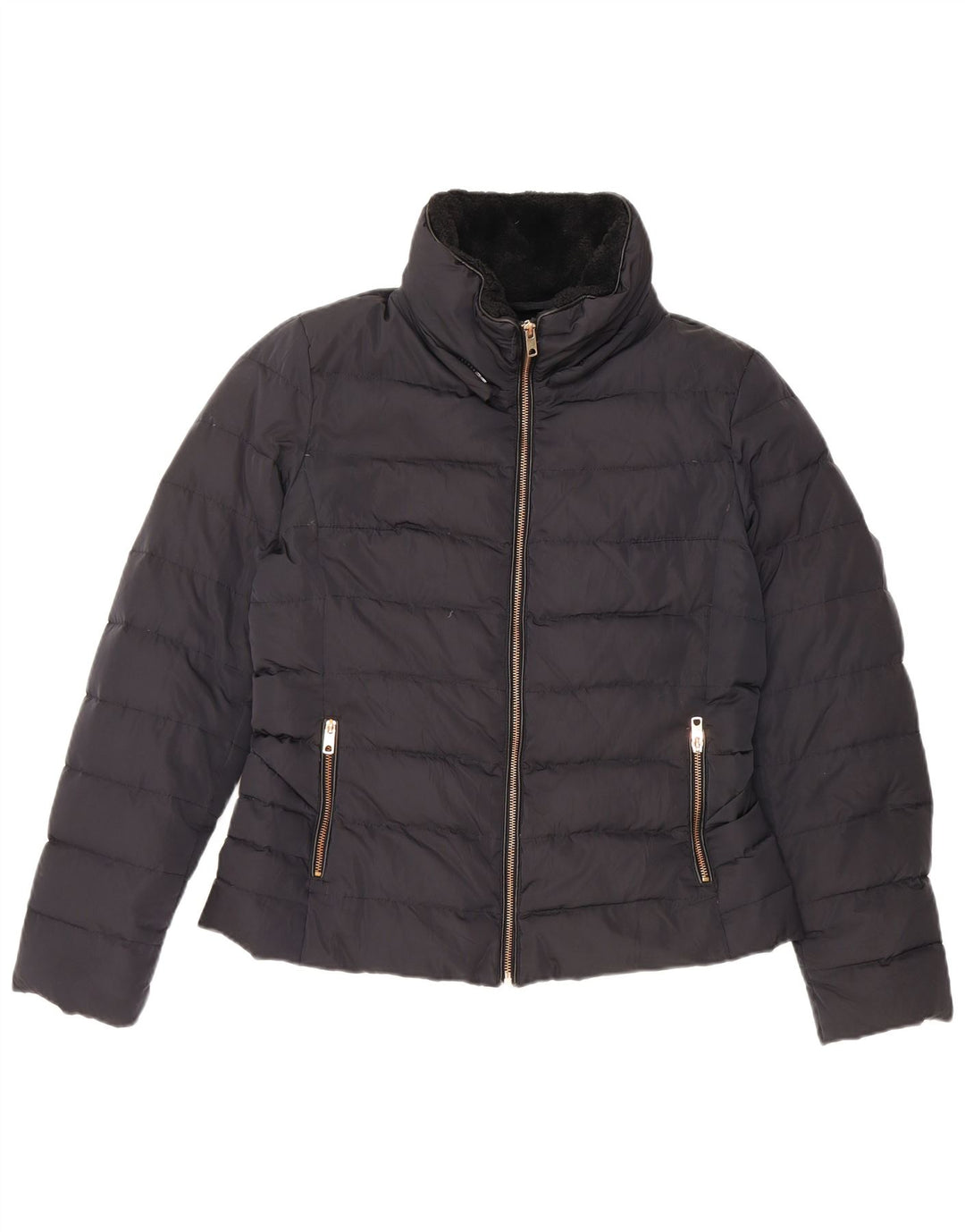 Giacca imbottita da donna Zara UK 14 grande blu navy