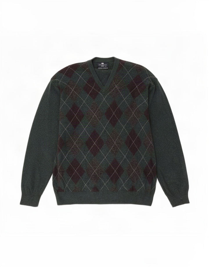 Maglione da uomo con scollo a V blu Harbour Marks & Spencer 2XL Verde