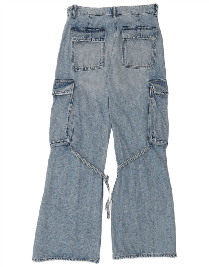 Jeans svasati cargo da donna ZARA EU 36 XS W26 L32 cotone blu