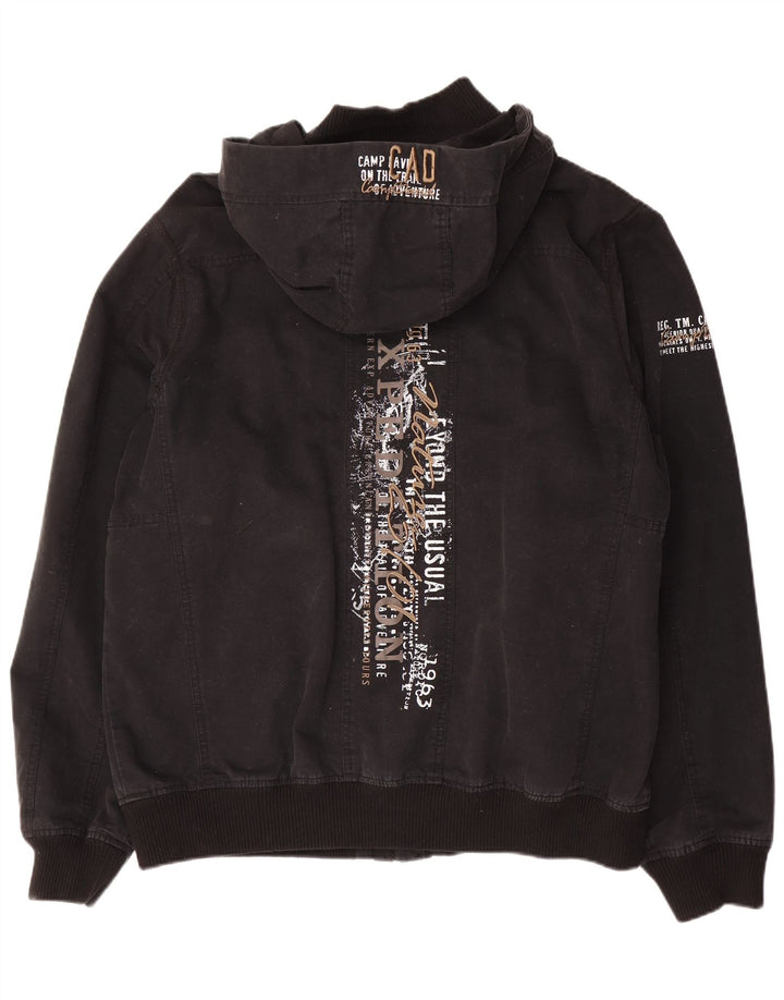 Camp David Bomber grafico da uomo UK 42 XL Cotone nero