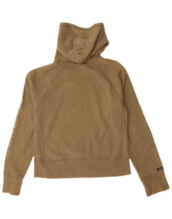 Maglione con cappuccio grafico da donna Abercrombie & Fitch UK 16 grande cotone kaki