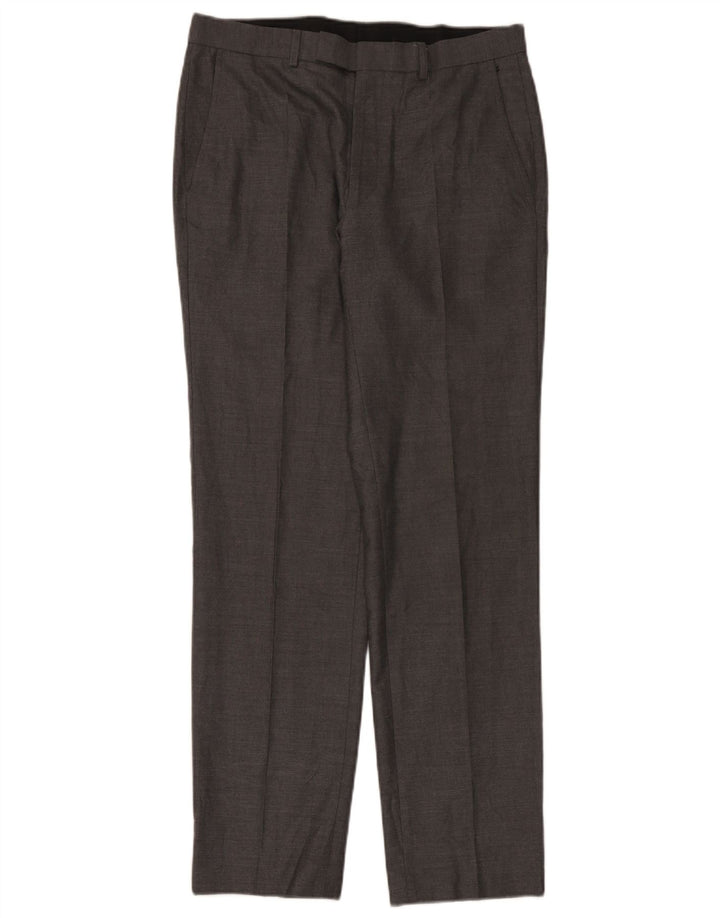Pantaloni da abito dritti su misura da uomo Marks & Spencer W32 L33 grigi