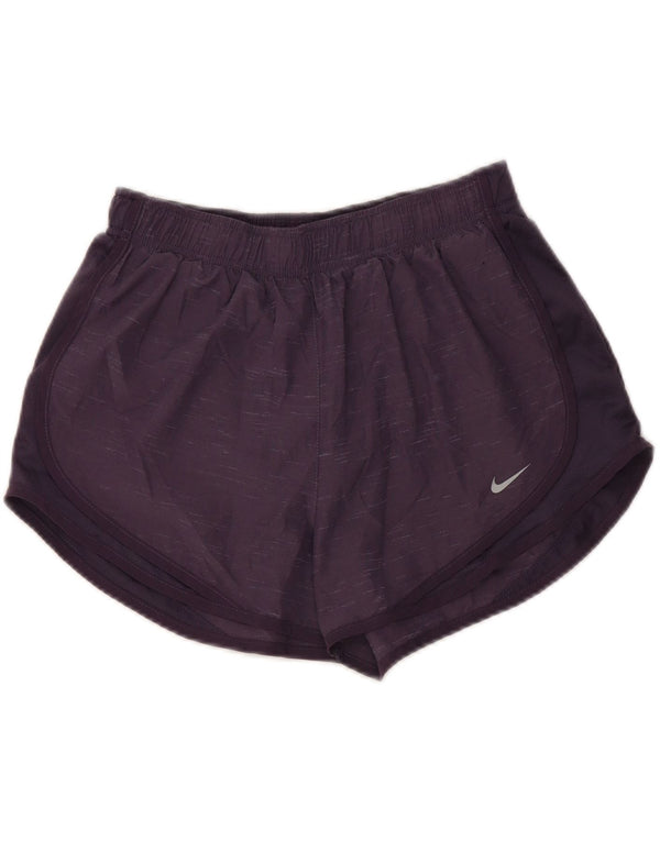 Pantaloncini sportivi NIKE Dri Fit da donna UK 14 Poliestere screziato viola medio