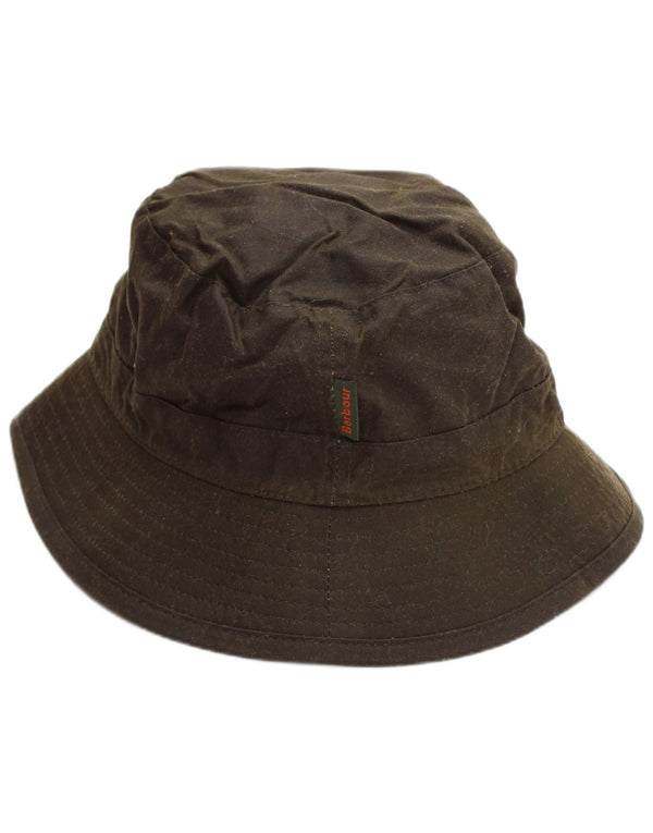 BARBOUR Mens Waxed Bucket Hat Large Khaki Cotton
